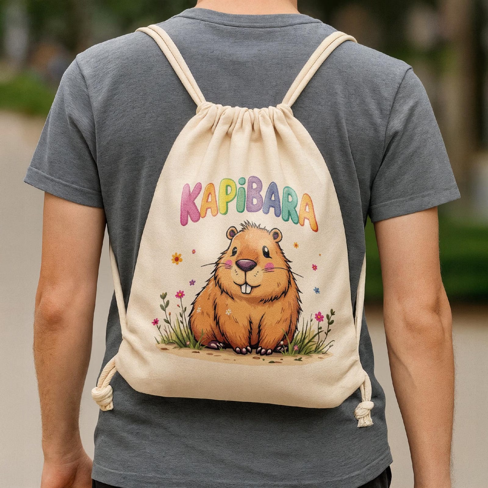 Plecak bawełniany Kapibara Capybara Zwierzak Prezent