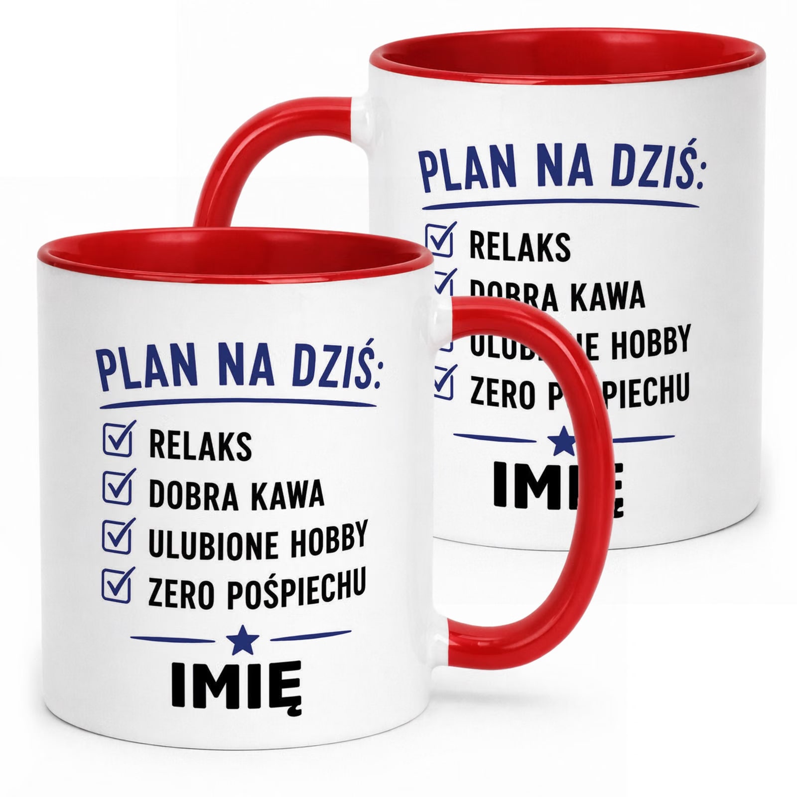 Kubek Czerwony Personalizowany z Nadrukiem Emerytura Dla Emeryta Prezent