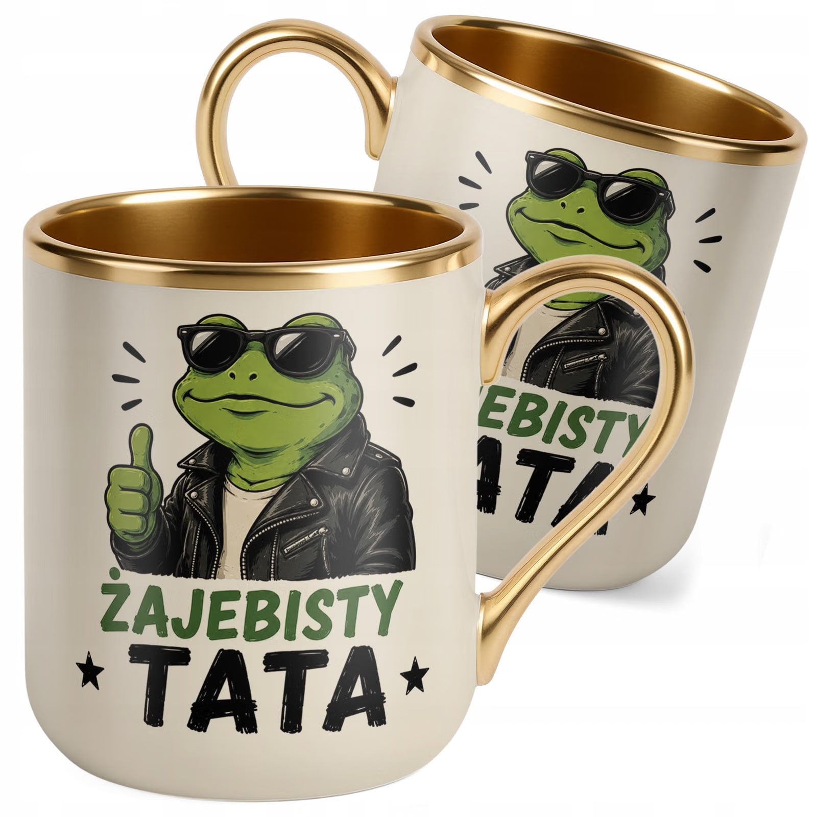Kubek Premium Złoty Ecru Dzień Ojca prezent dla taty miły upominek