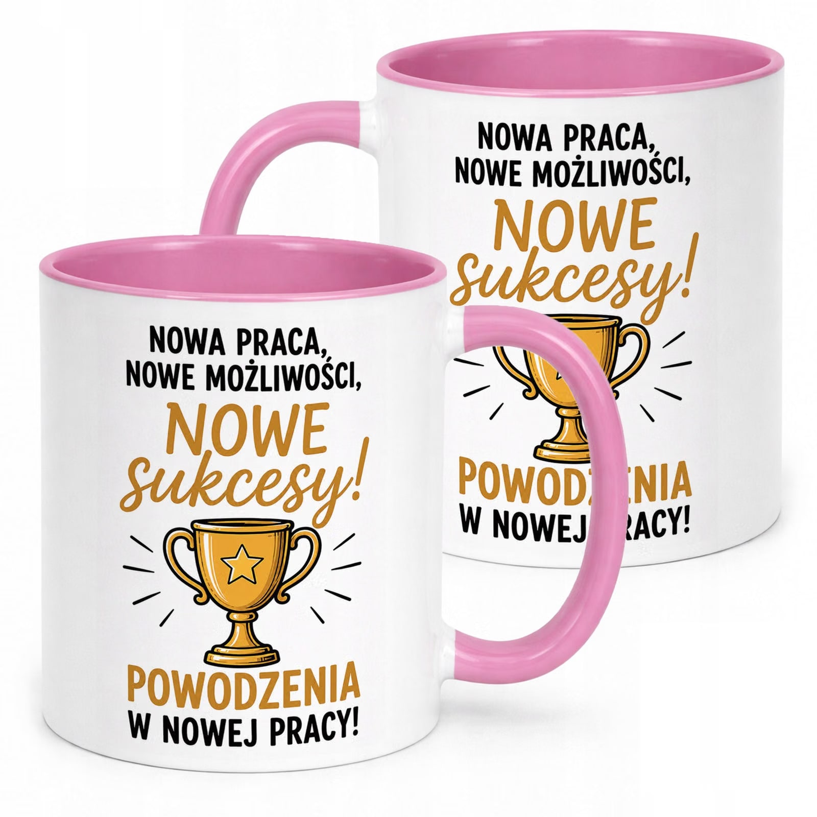 Kubek Różowy z nadrukiem Pożegnanie Odejście z Pracy Upominek Prezent