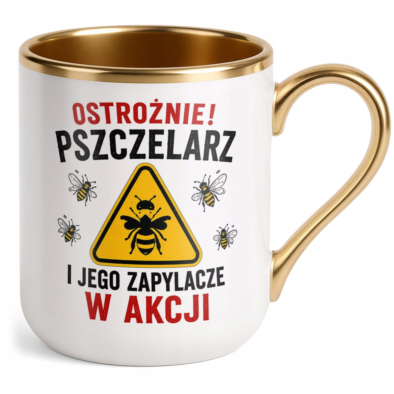 Kubek z nadrukiem Premium Złoty Dla Pszczelarza Szef Pasieki Prezent