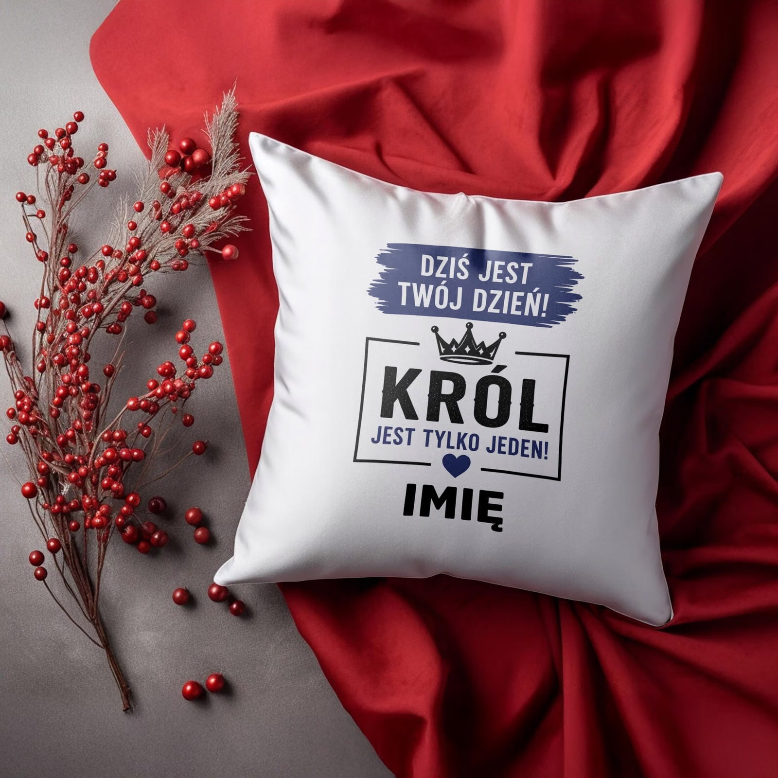 Poduszka Jasiek Personalizowana z nadrukiem Dzień Chłopaka 38x38cm Prezent