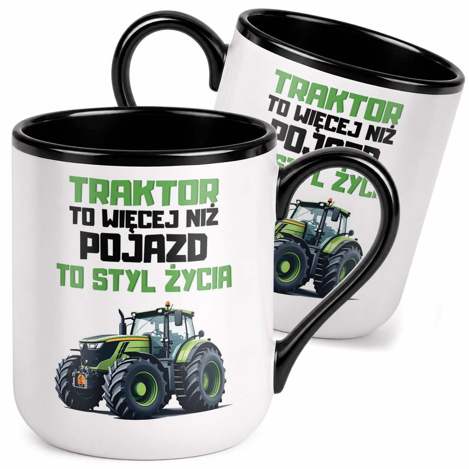 Kubek z nadrukiem Premium Czarny Dla Rolnika Gospodarza Upominek Prezent