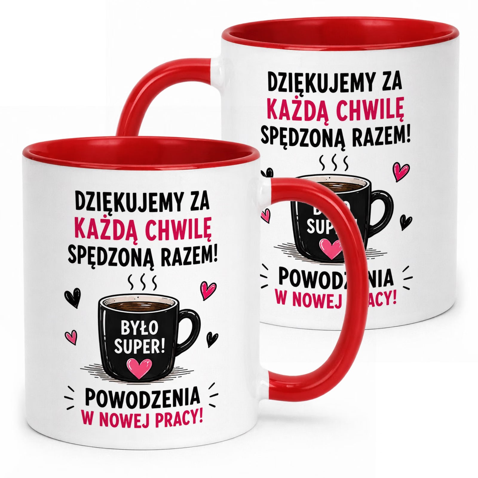 Kubek Czerwony z nadrukiem Pożegnanie Odejście z Pracy Dla Koleżanki