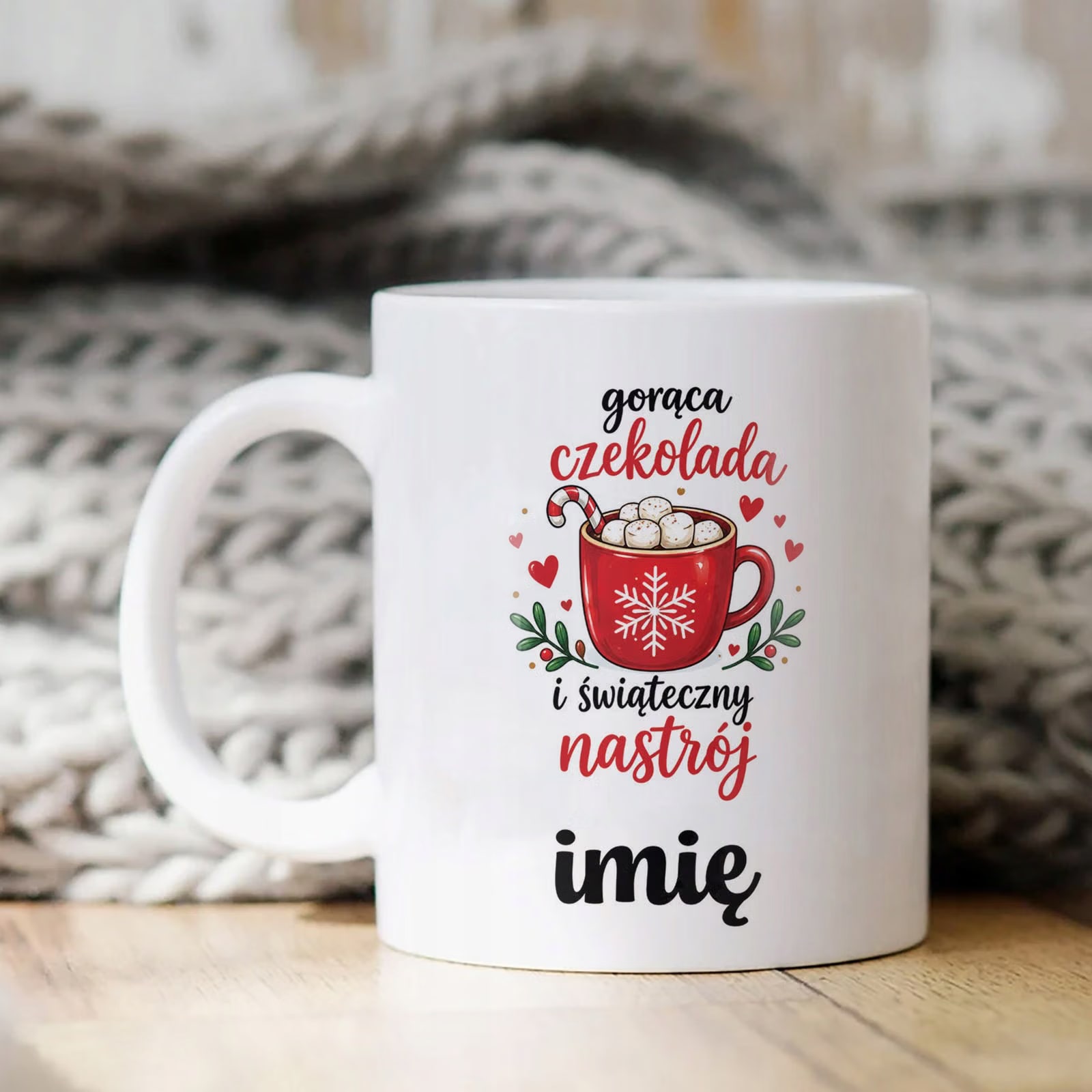 Kubek Biały Personalizowany z Nadrukiem Boże Narodzenie Święta Prezent