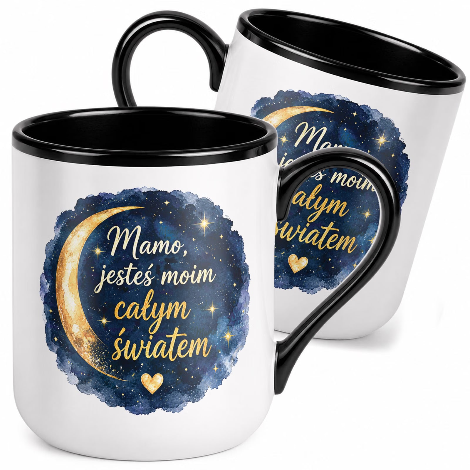 Kubek z nadrukiem Premium Czarny Dla Mamy Dzień Matki Upominek Prezent