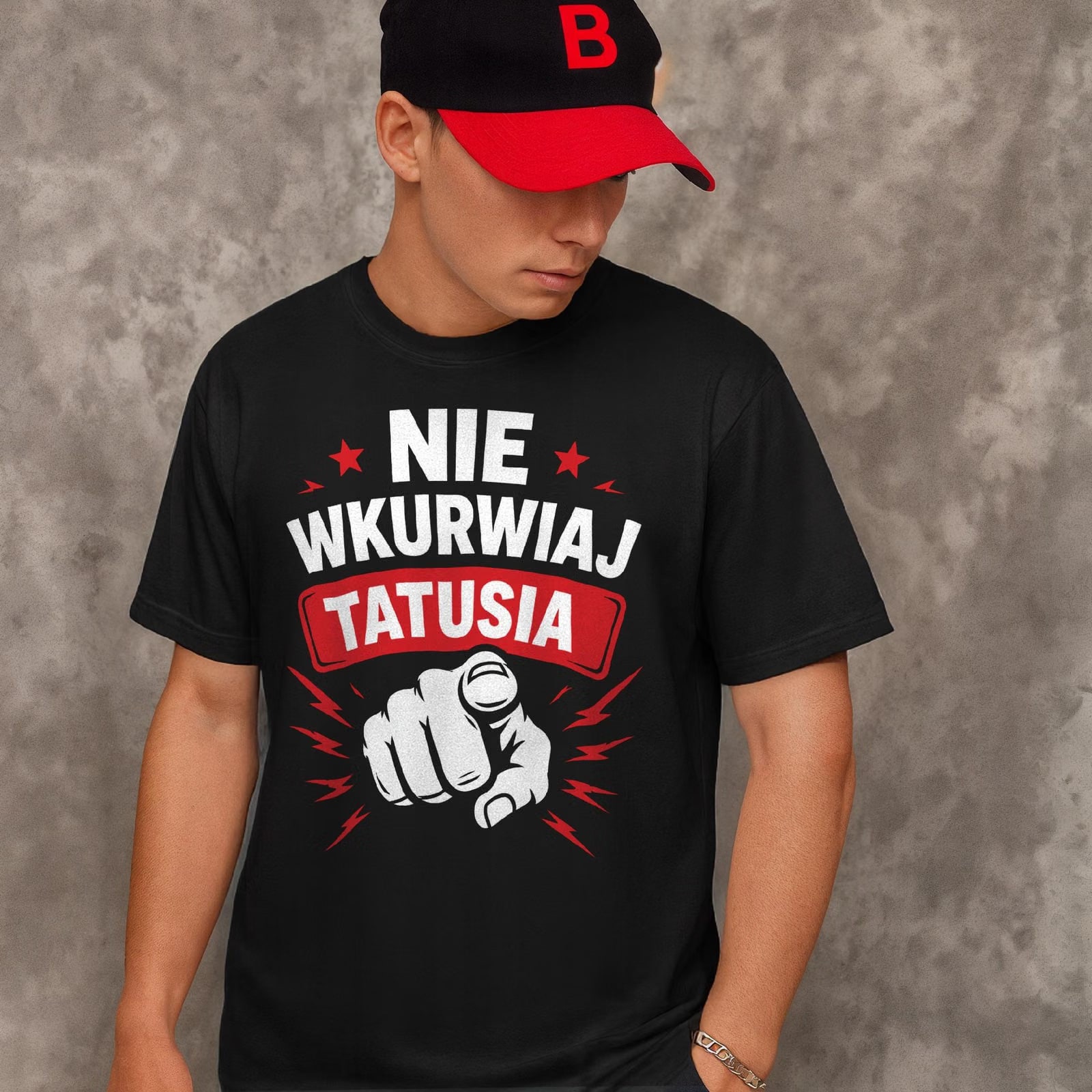 Koszulka czarna męska prezent dla tatusia na Dzień Ojca upominek r. 3XL