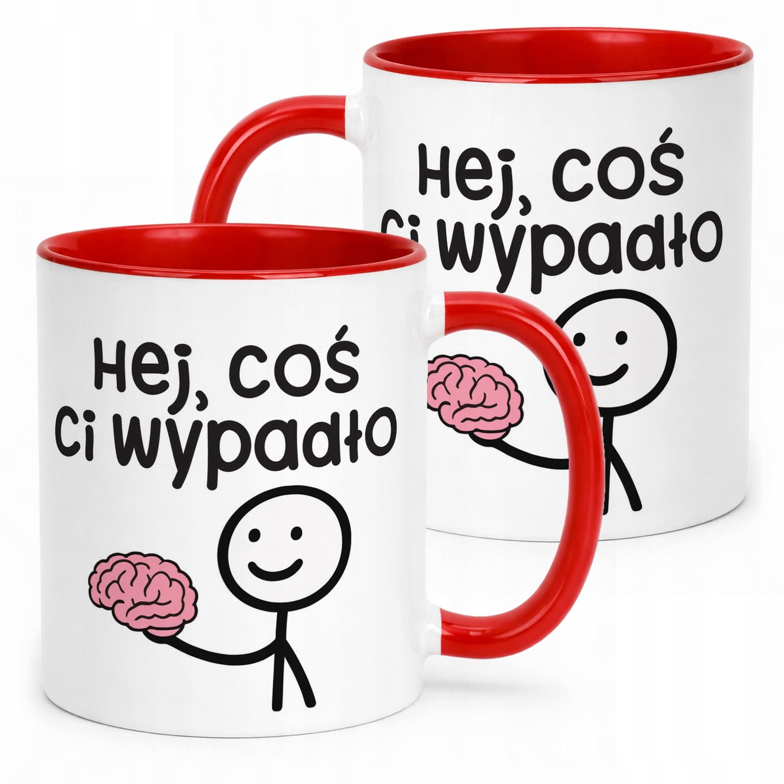 Kubek Czerwony Hej Coś Ci Wypadło Śmieszny Zabawny Prezent