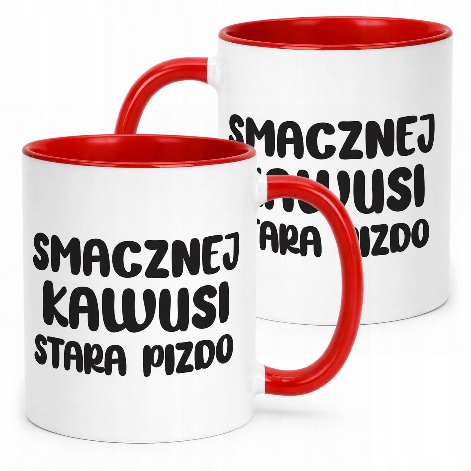Kubek Czerwony Smacznej Kawus Stara Piz*o Śmieszny Zabawny Prezent