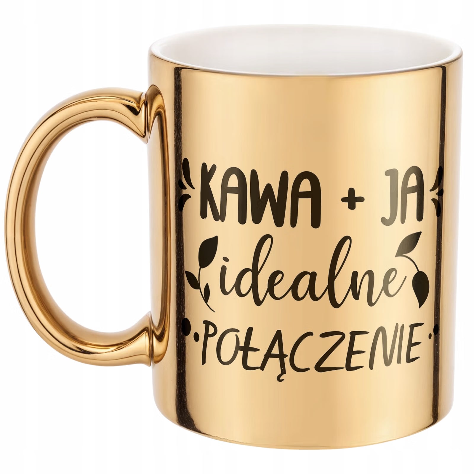 Złoty Kubek na prezent Dzień Kobiet Kawa Ja Idealne Połączenie Prezent