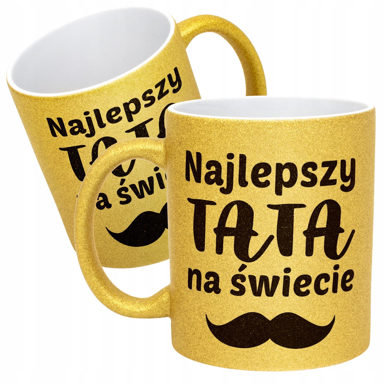 Złoty kubek brokatowy Dzień Ojca Dla Taty Najlepszy Tata Na Świecie