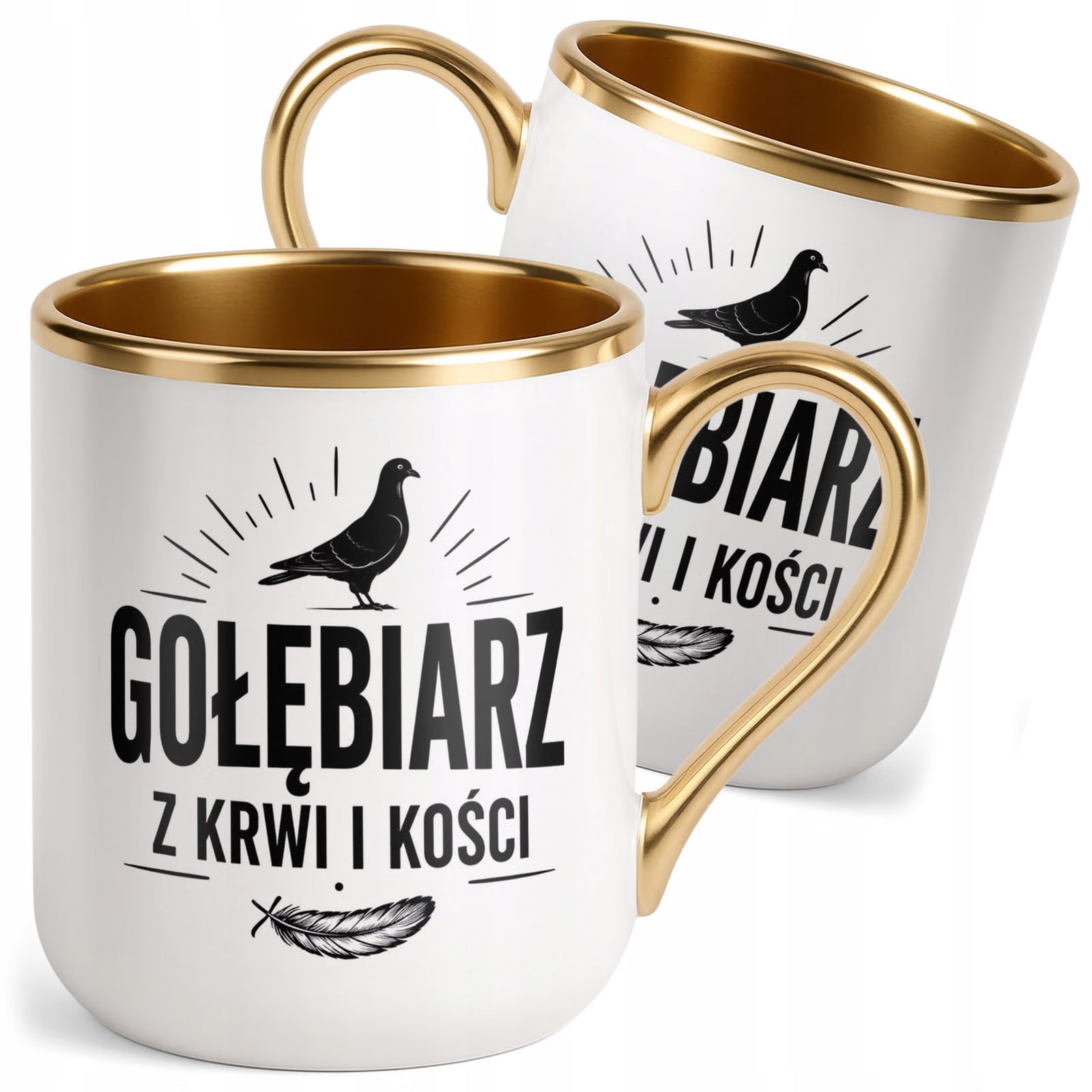 Kubek z nadrukiem Premium Złoty Dla Gołębiarza Hodowcy Gołębi Prezent
