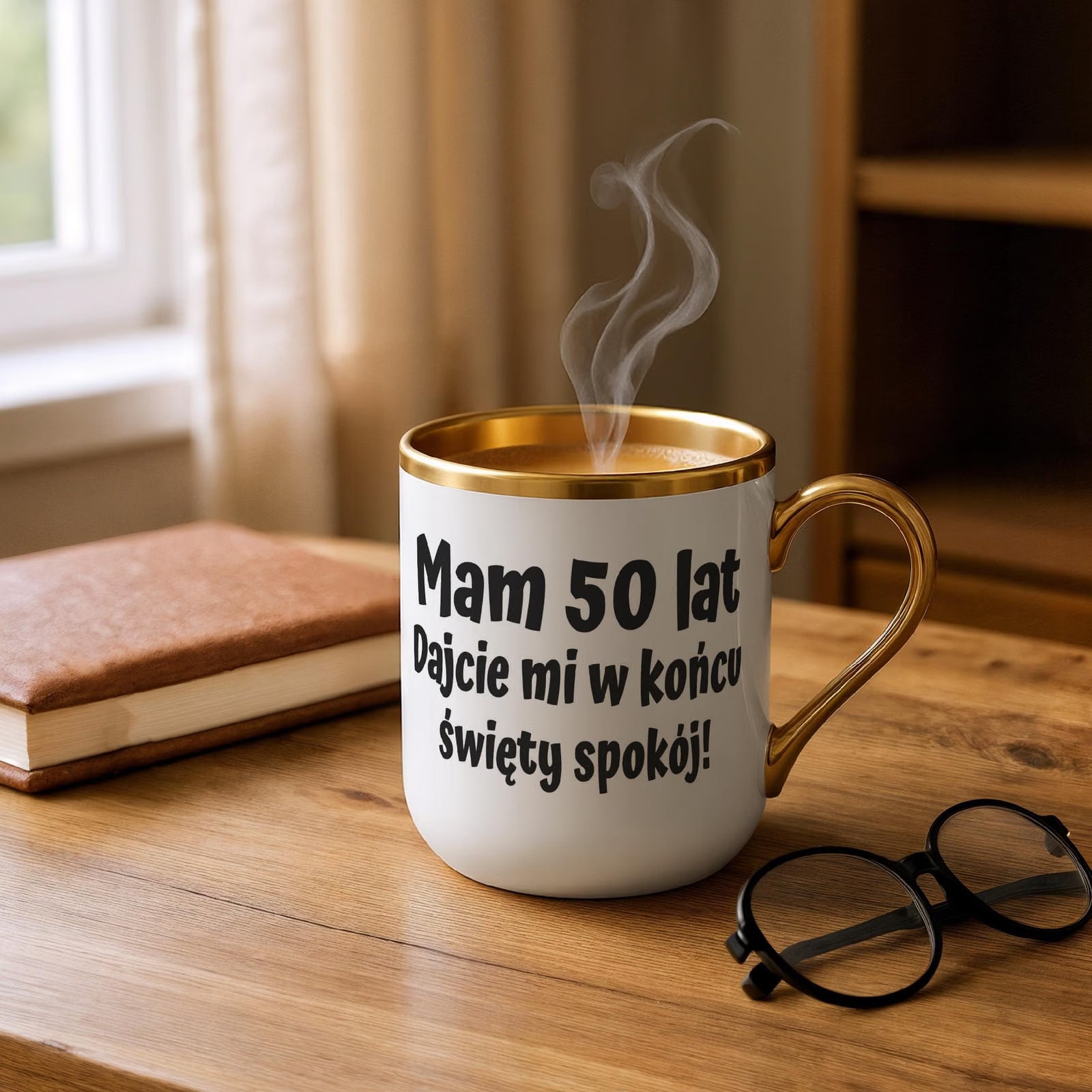 Kubek Premium Złoty Mam 50 Lat Na Urodziny Prezent Upominek