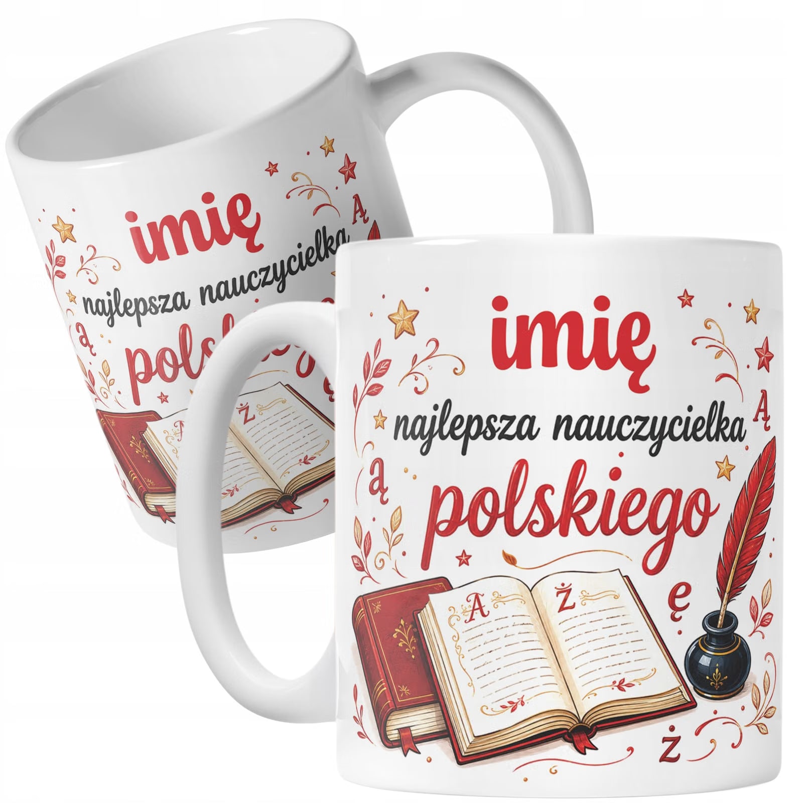 Kubek z Imieniem Dzień Nauczyciela Zakończenie Roku Język Polski Prezent
