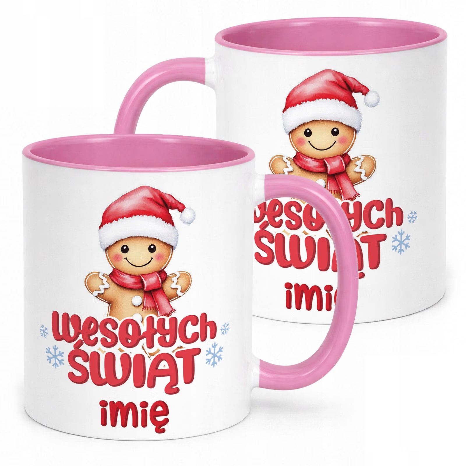 Kubek Różowy Personalizowany z Nadrukiem Boże Narodzenie Święta Prezent