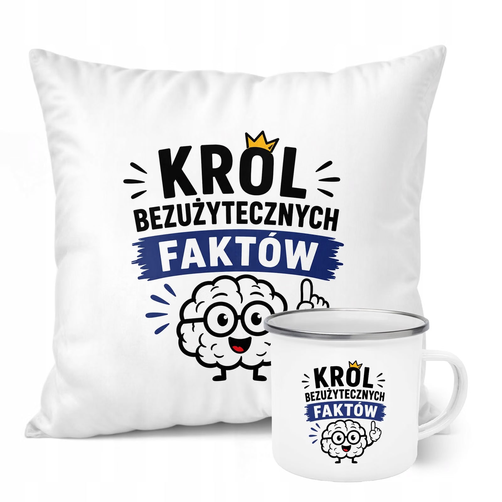 Zestaw Kubek Emaliowany Poduszka Dzień Chłopaka Z Nadrukiem
