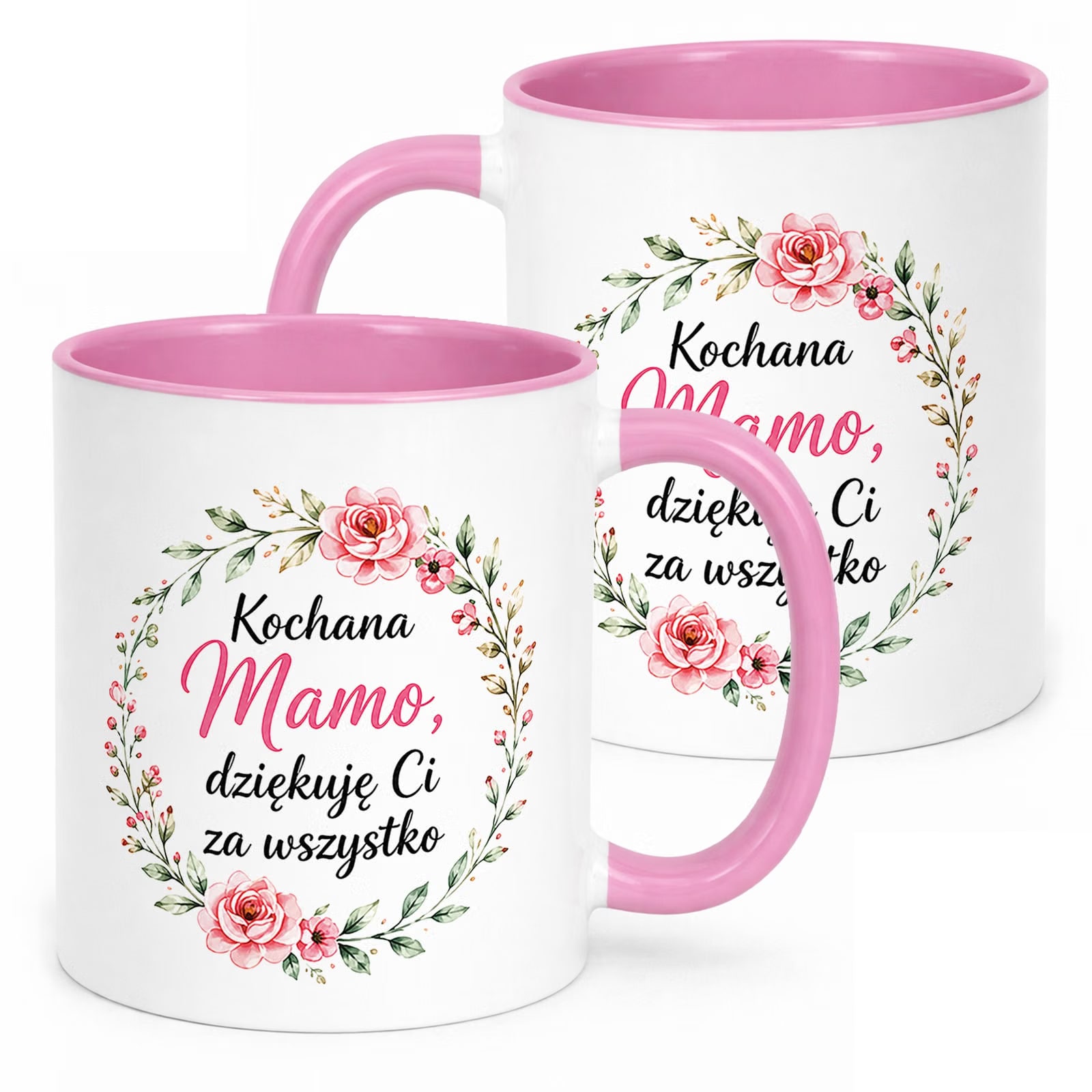 Kubek różowy prezent dla mamy na Dzień Matki upominek dla mamy prezent