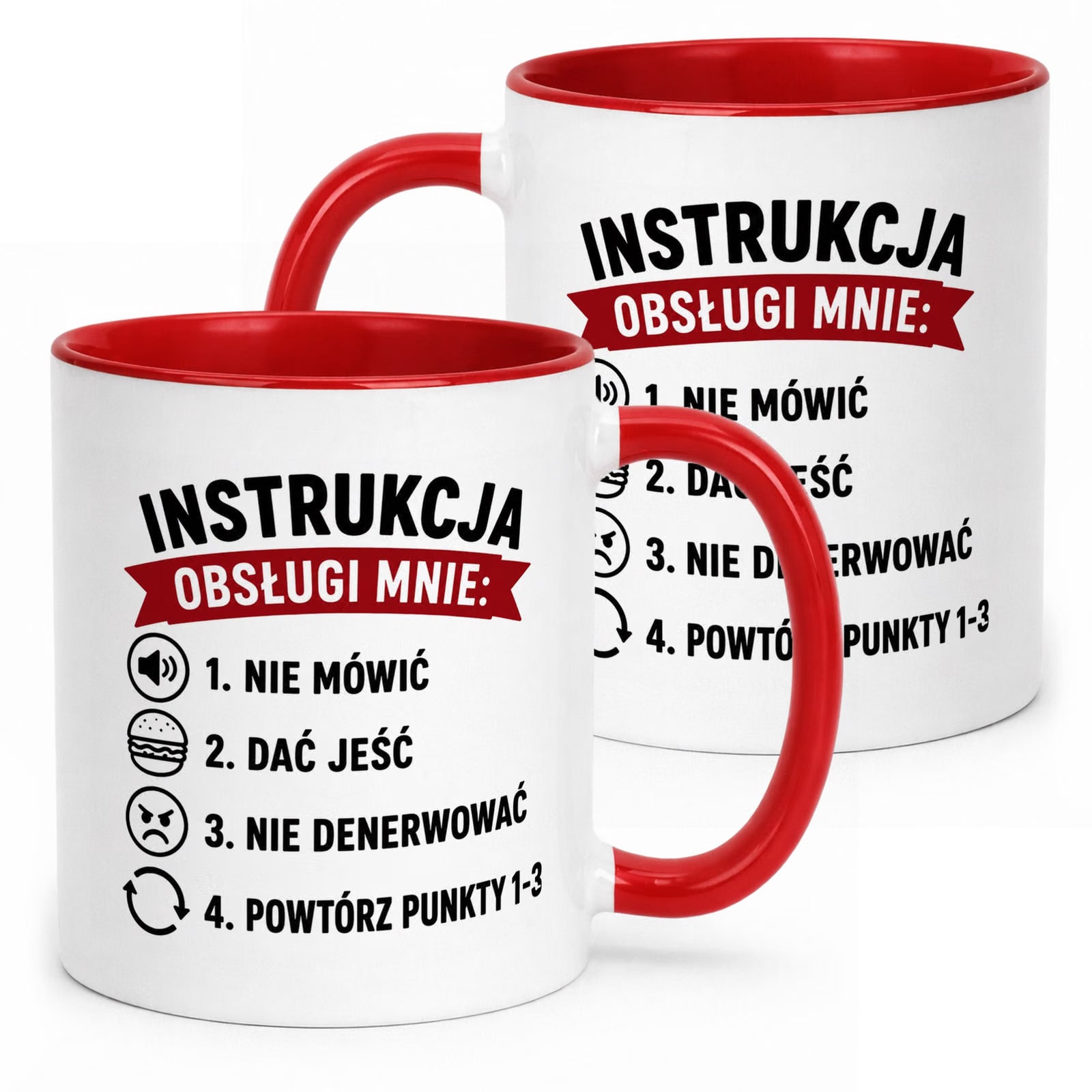 Czerwony Kubek z nadrukiem Dzień Chłopaka Mężczyzny Upominek Prezent