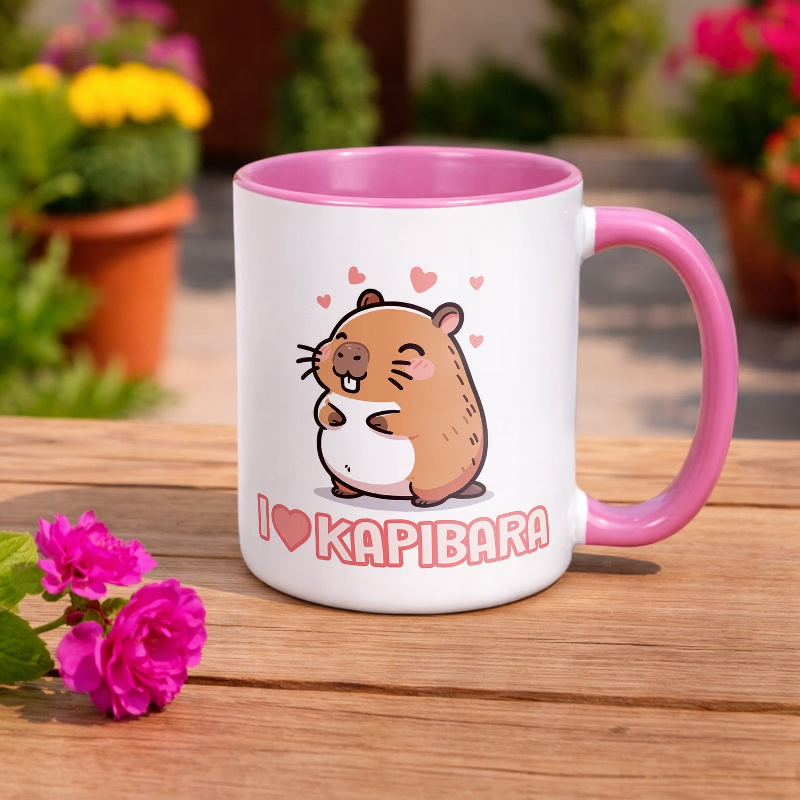 Kubek Różowy Kapibara Capybara Zwierzak Słodki Dla Dzieci Prezent