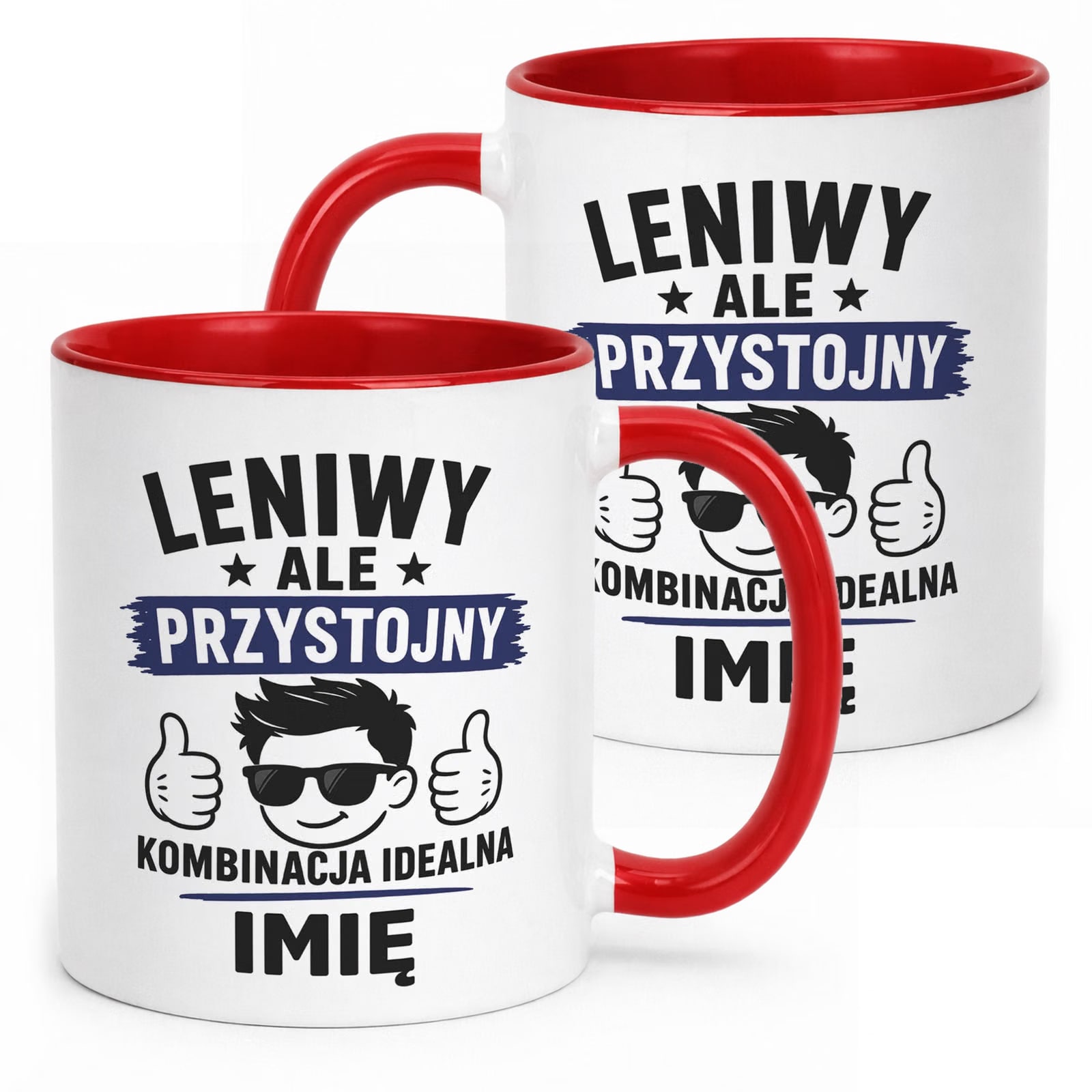 Czerwony Kubek personalizowany z nadrukiem Dzień Chłopaka Mężczyzny Prezent