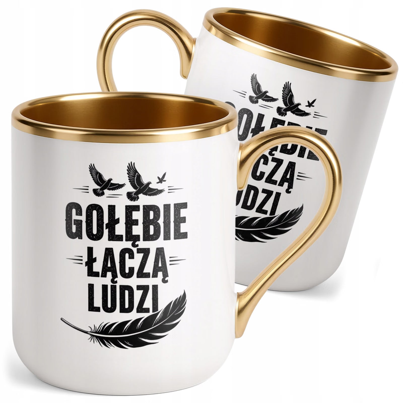 Kubek z nadrukiem Premium Złoty Dla Gołębiarza Hodowcy Gołębi Prezent