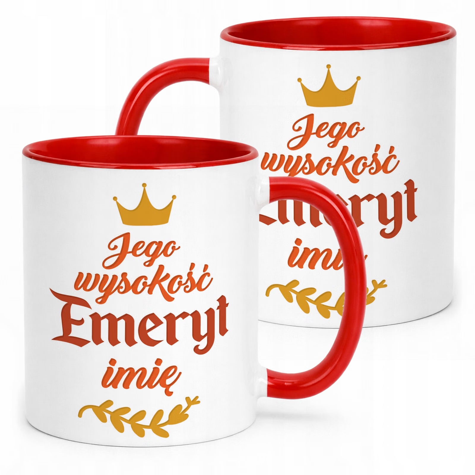 Kubek Czerwony Personalizowany z okazji Emerytury Dla Emeryta Prezent