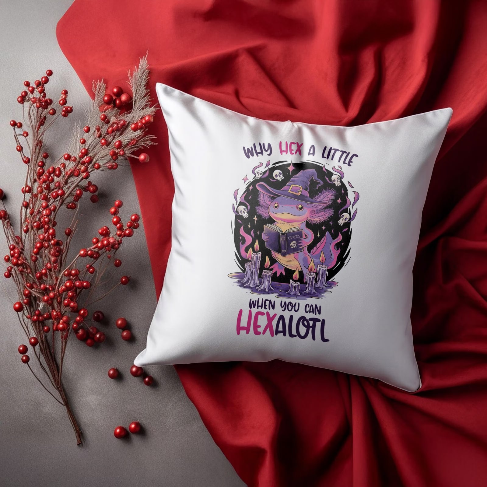 Miękka poduszka jasiek 40×40 Aksolotl Axolotl Różowy Zwierzak Viral Trend
