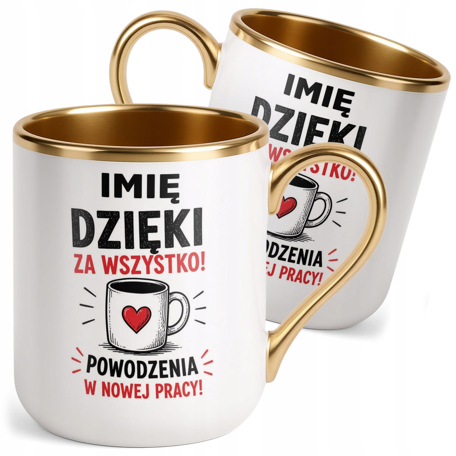 Kubek Personalizowany z nadrukiem Premium Złoty Odejście z Pracy