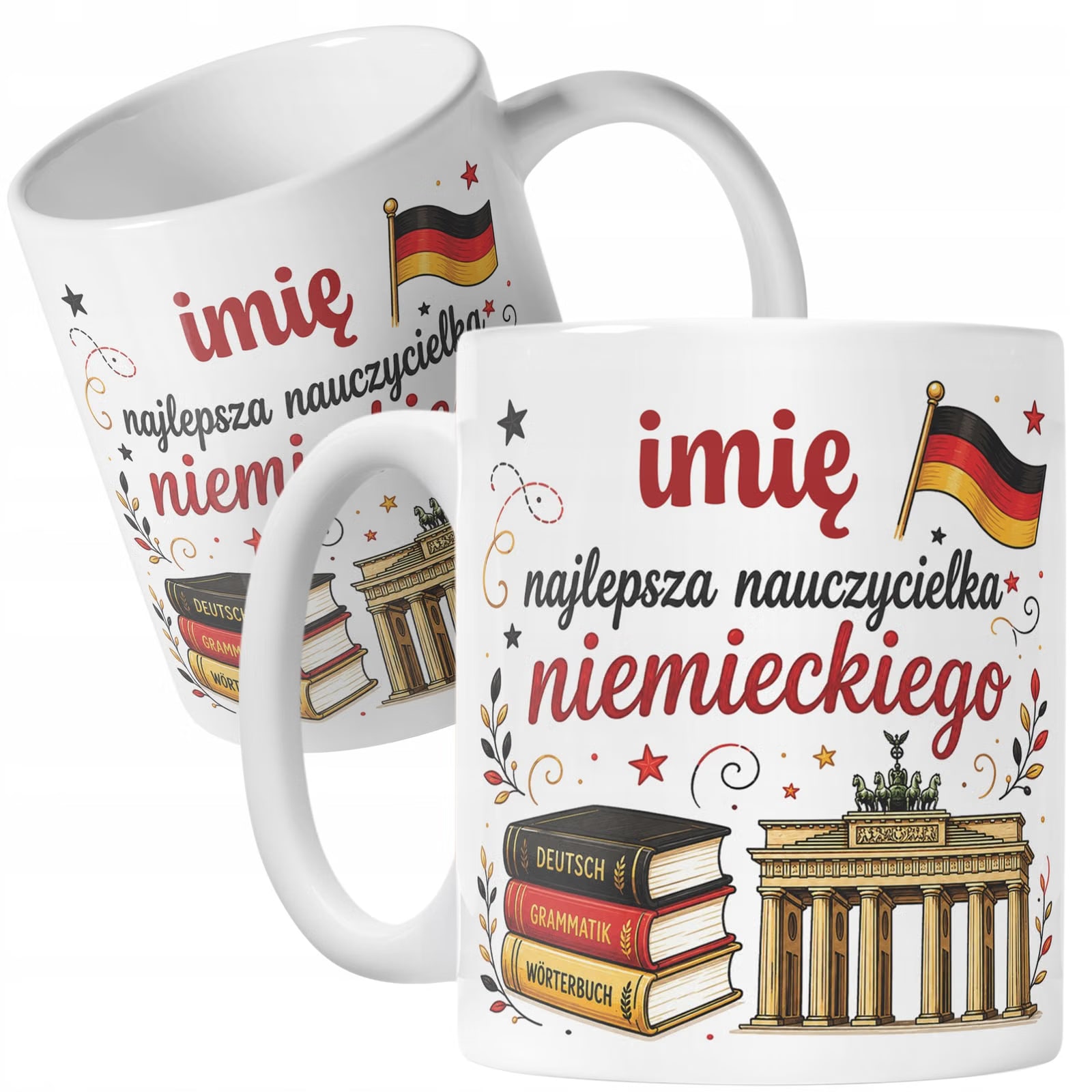 Kubek z Imieniem Dzień Nauczyciela Zakończenie Roku Niemiecki Prezent