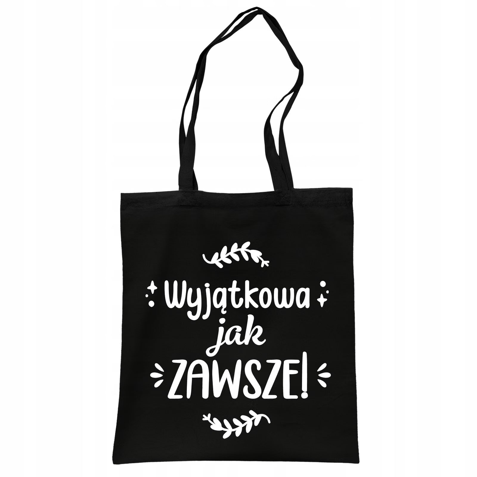 Torba bawełniana czarna na zakupy Dzień Kobiet Dla Kobiety Prezent