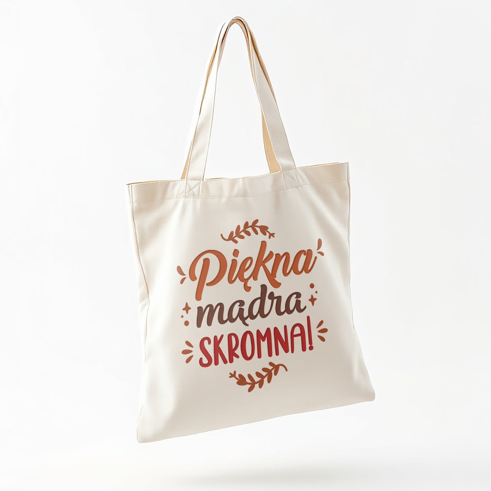 Torba bawełniana na zakupy prezent na Dzień Kobiet Piękna Mądra Skromna