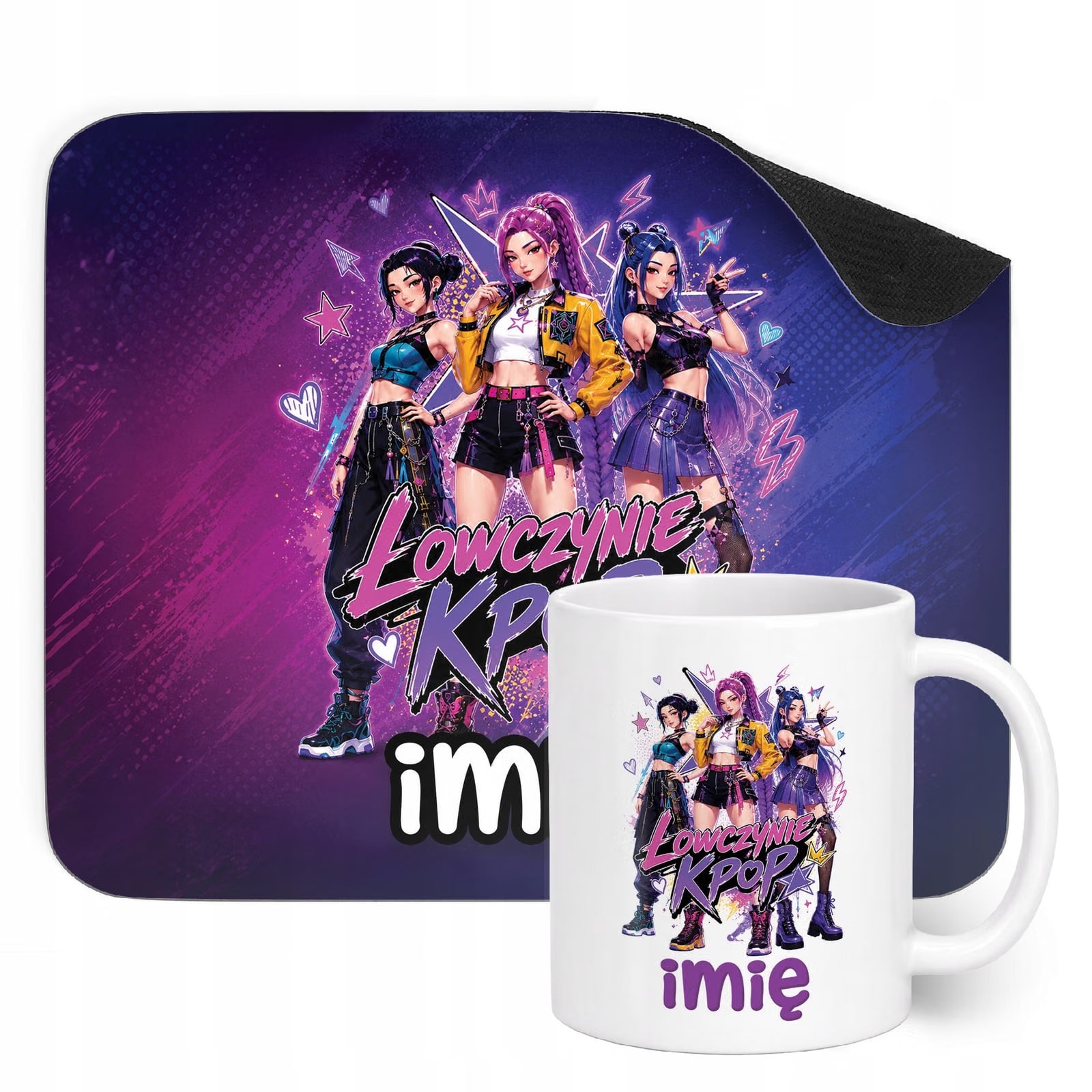 Zestaw personalizowany Kubek Podkładka pod mysz Łowczynie Kpop