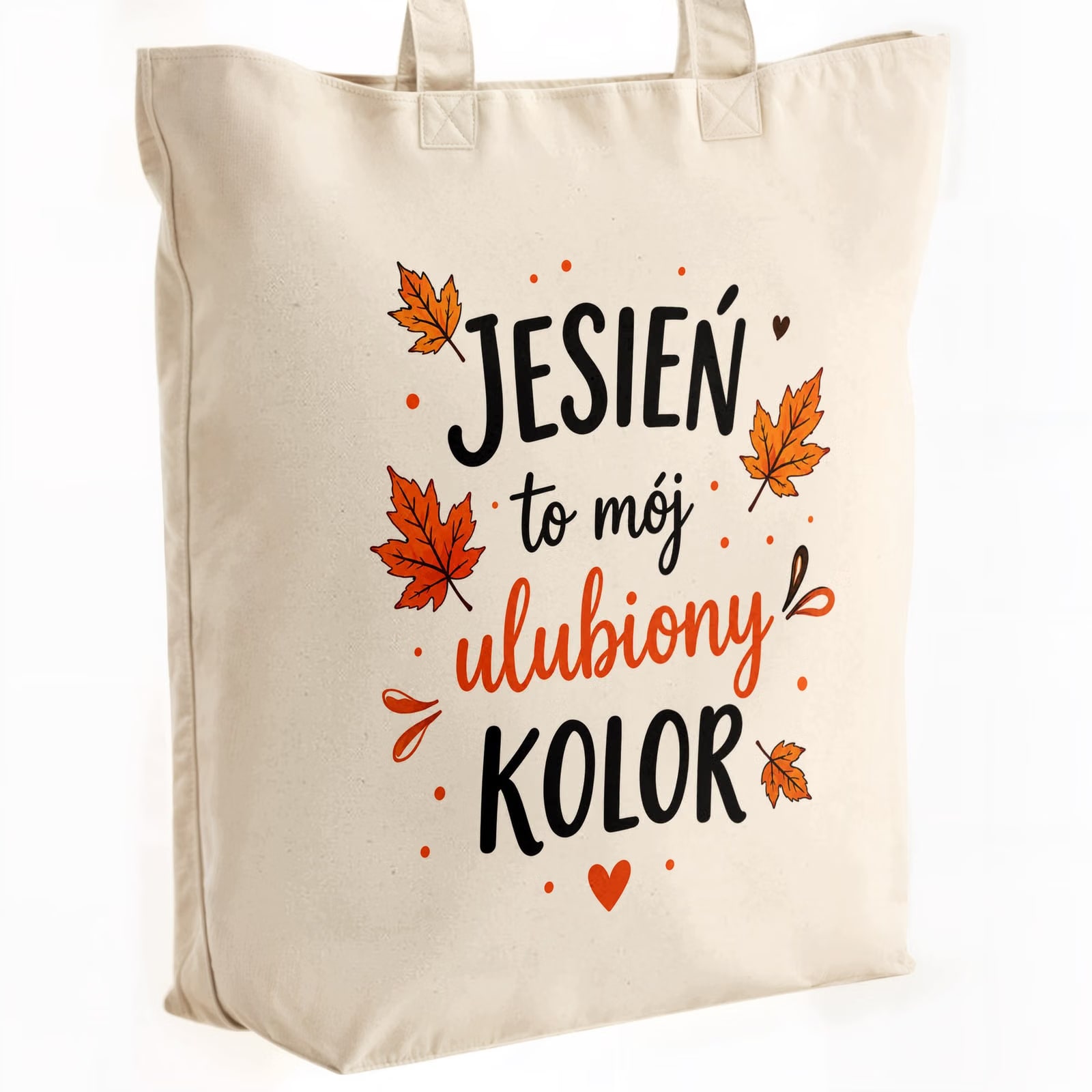 Torba shopper bawełniana premium jesień jesienna na zakupy z nadrukiem