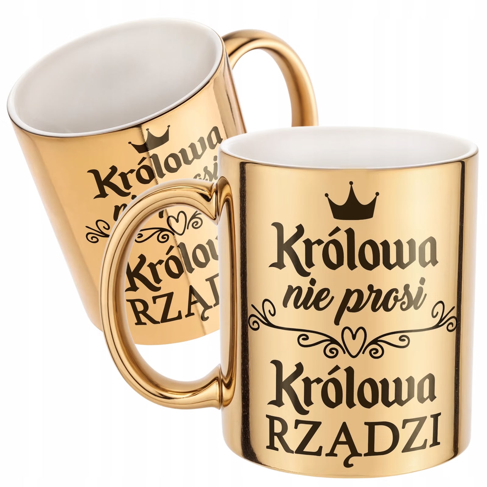 Złoty Kubek na prezent Dzień Kobiet Królowa Rządzi Prezent