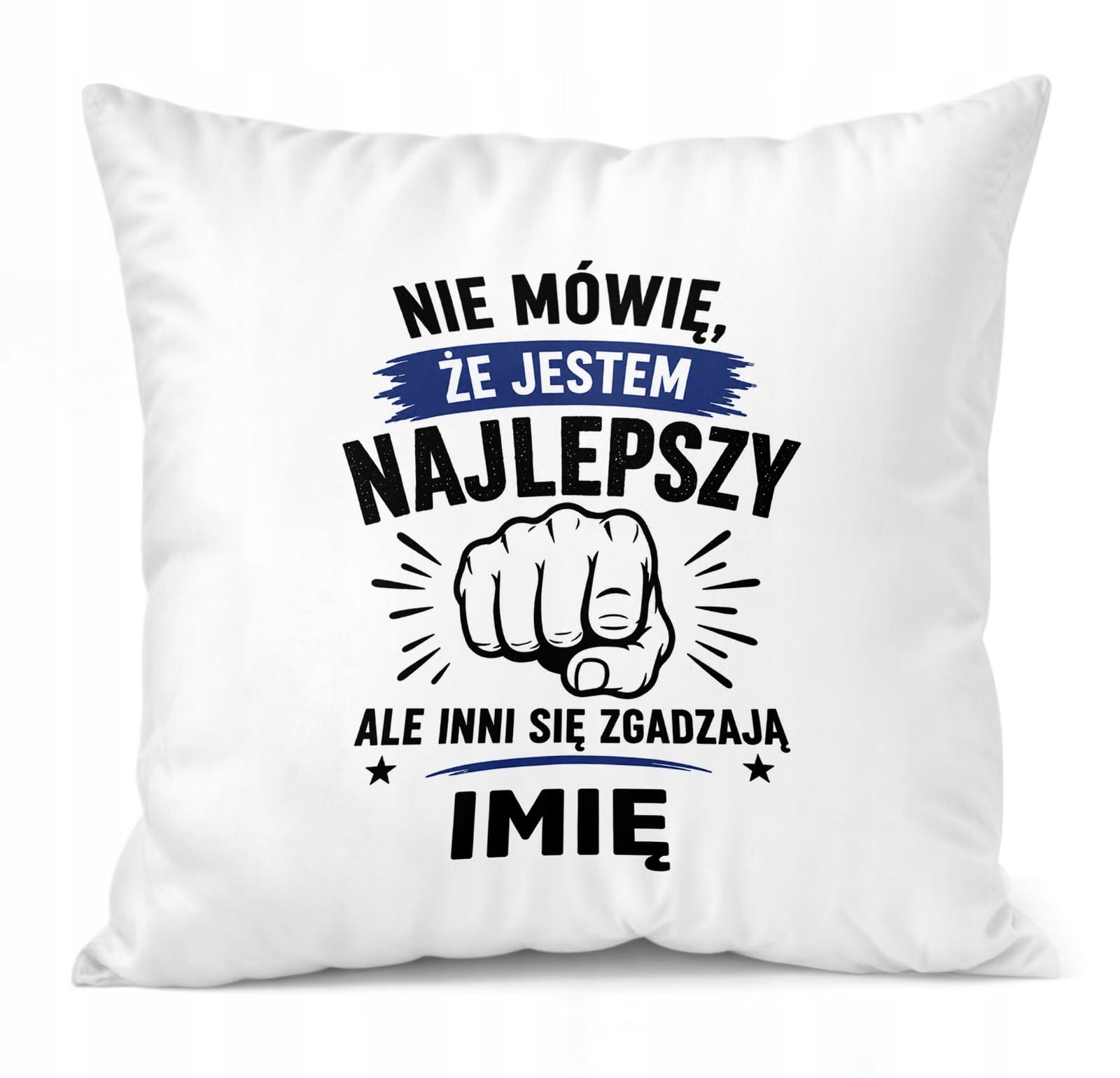 Poduszka Jasiek Personalizowana z nadrukiem Dzień Chłopaka 38x38cm Prezent