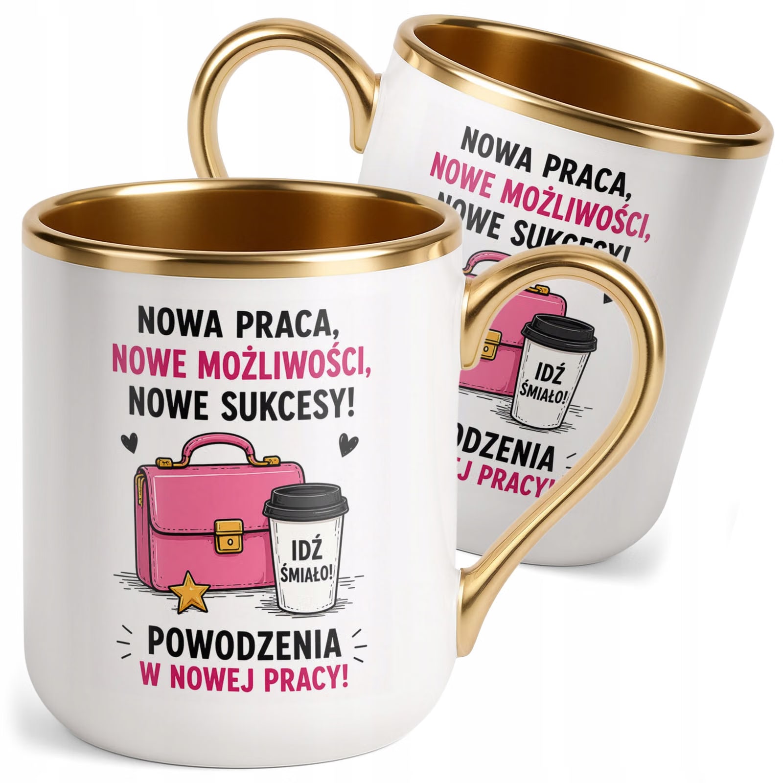 Kubek z nadrukiem Premium Złoty Pożegnanie Odejście z Pracy