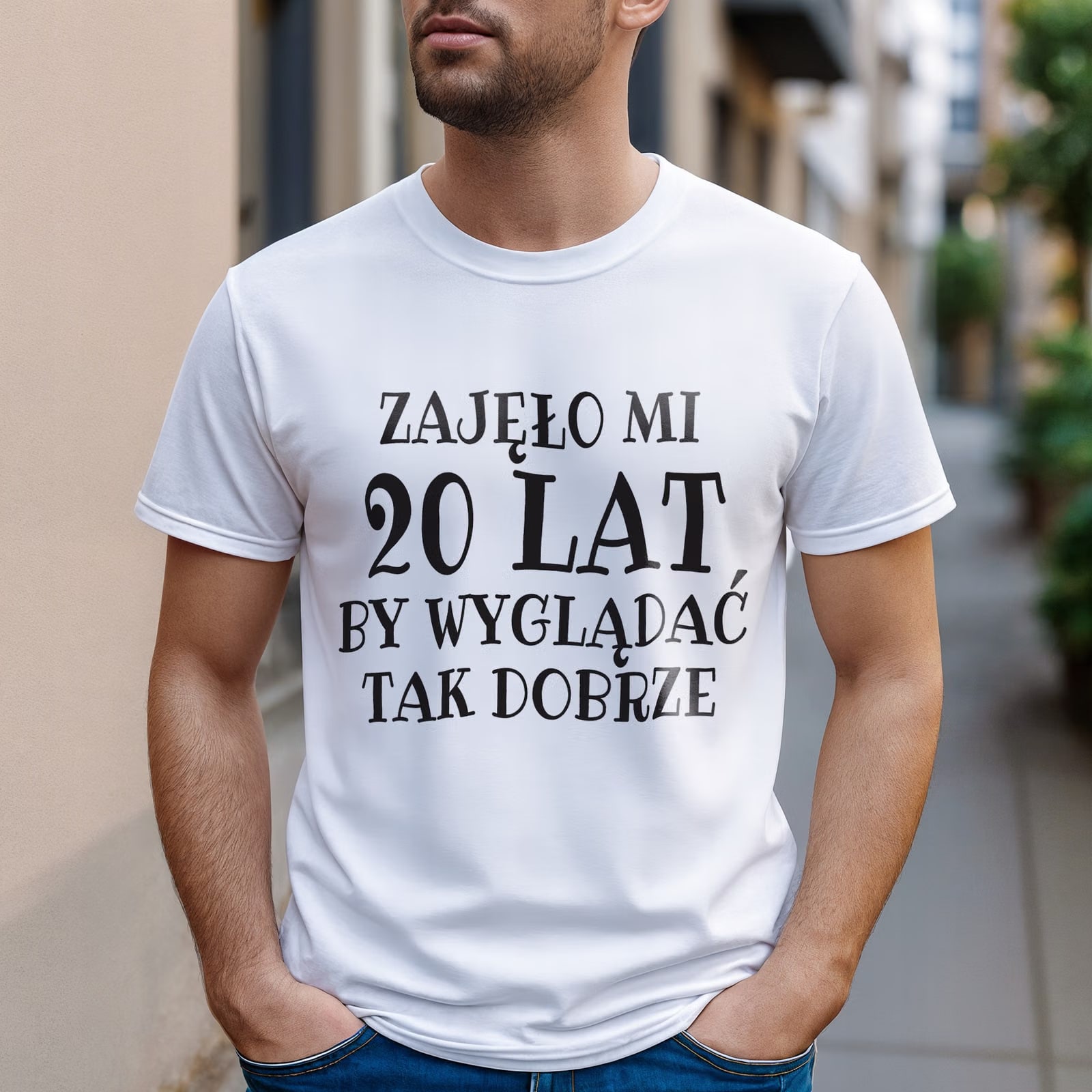 Koszulka biała męska Zajęło Mi 20 Urodziny Prezent Upominek r. 3XL
