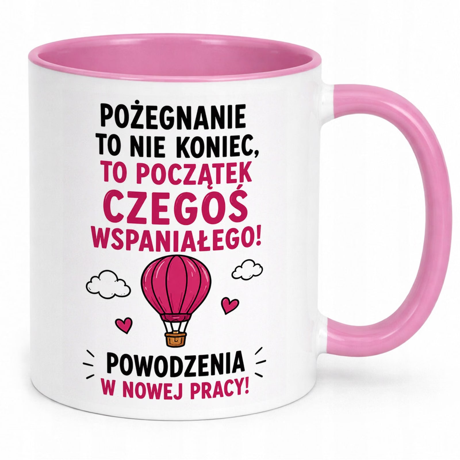 Kubek Różowy z nadrukiem Pożegnanie Odejście z Pracy Dla Koleżanki