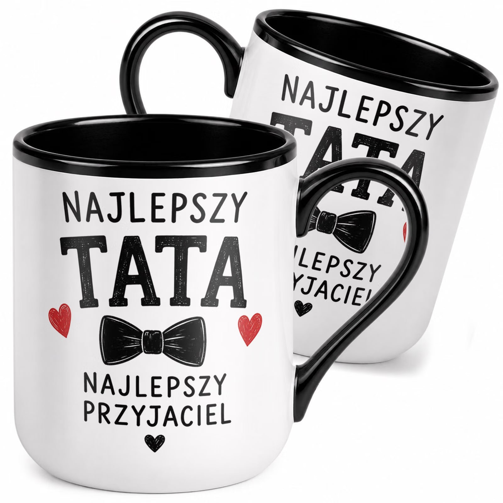 Kubek z nadrukiem Premium Czarny Dla Taty Dzień Ojca Upominek Prezent