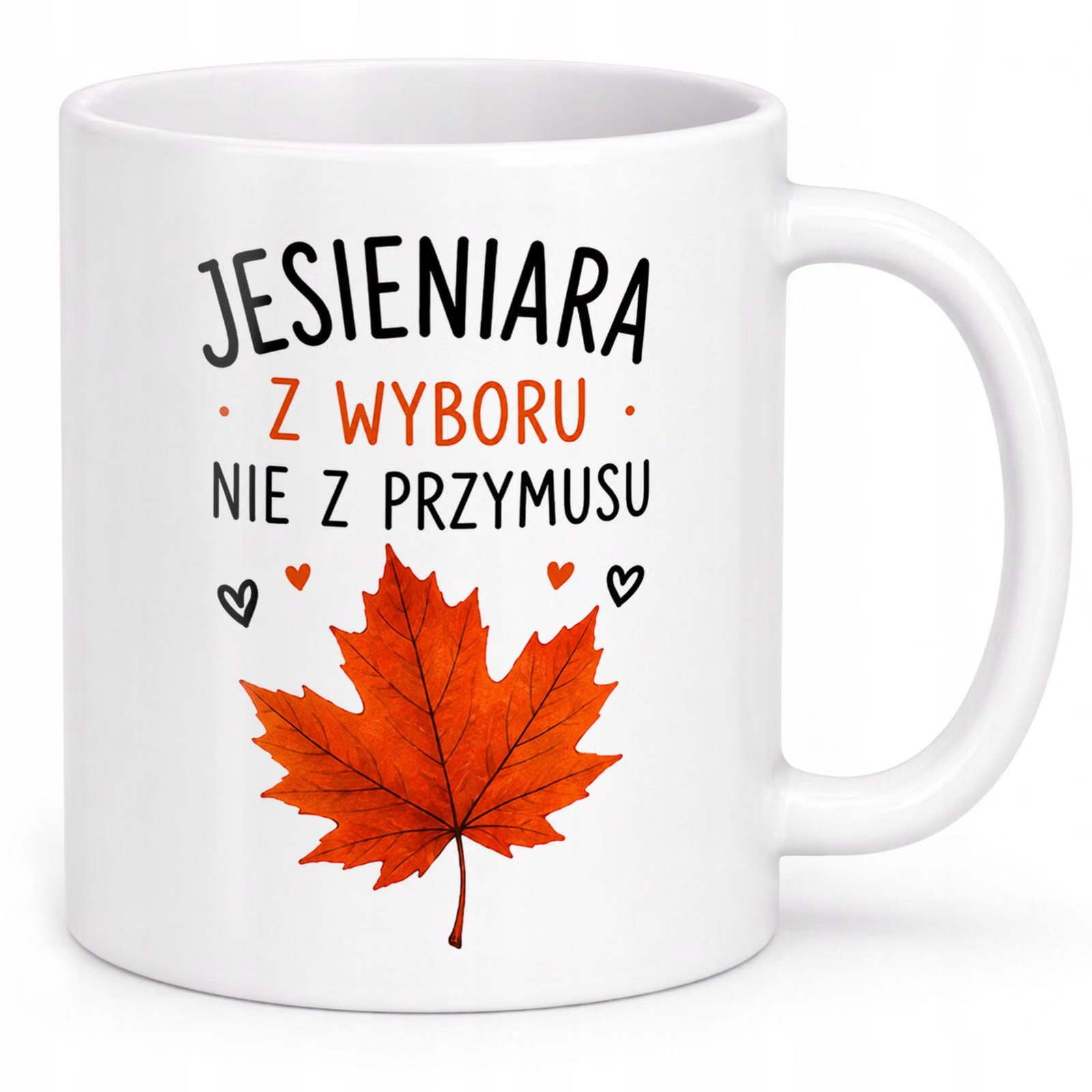 Zestaw Kubek Biały Torba Shopper Ecru Z Nadrukiem Jesień Jesienny Prezent