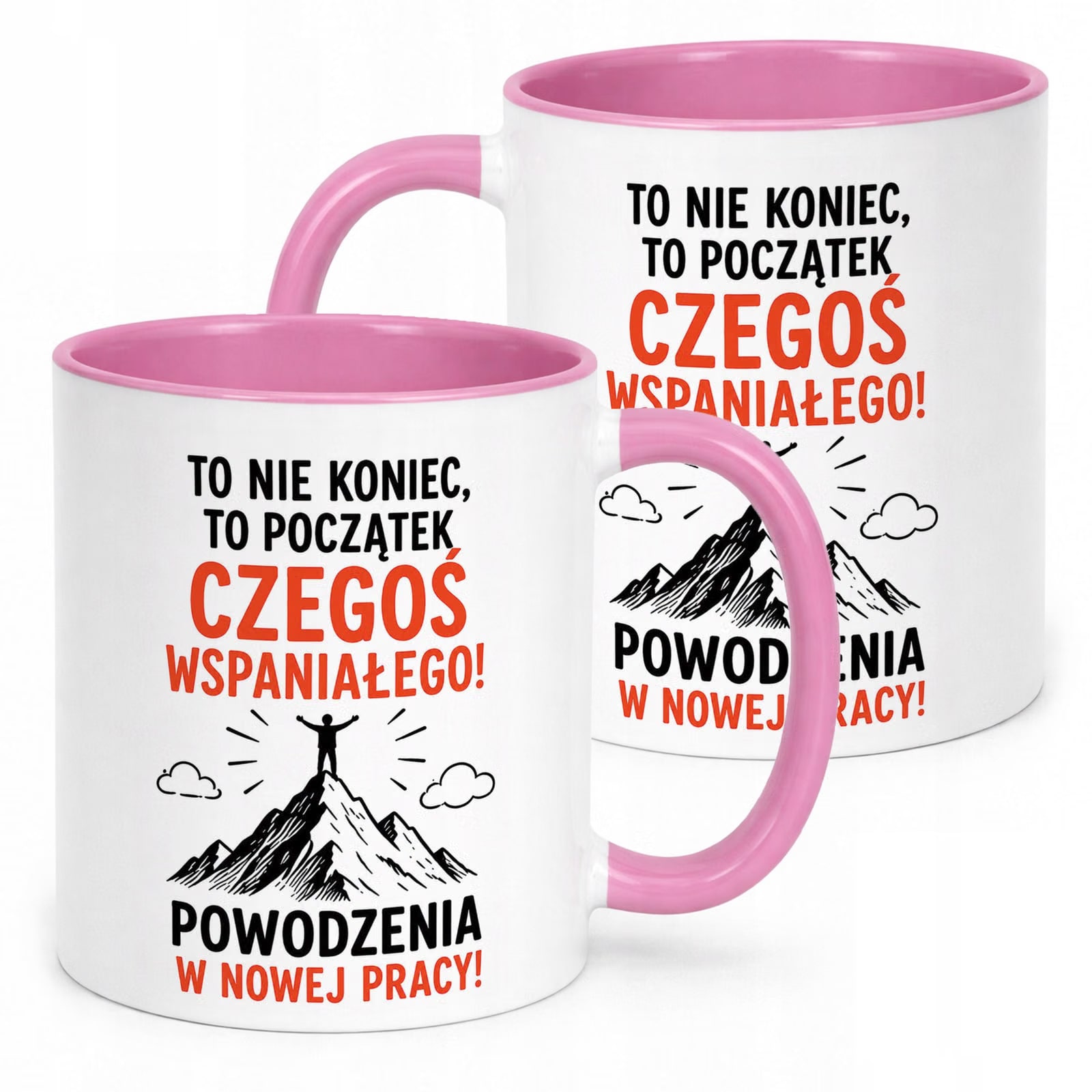 Kubek Różowy z nadrukiem Pożegnanie Odejście z Pracy Upominek Prezent