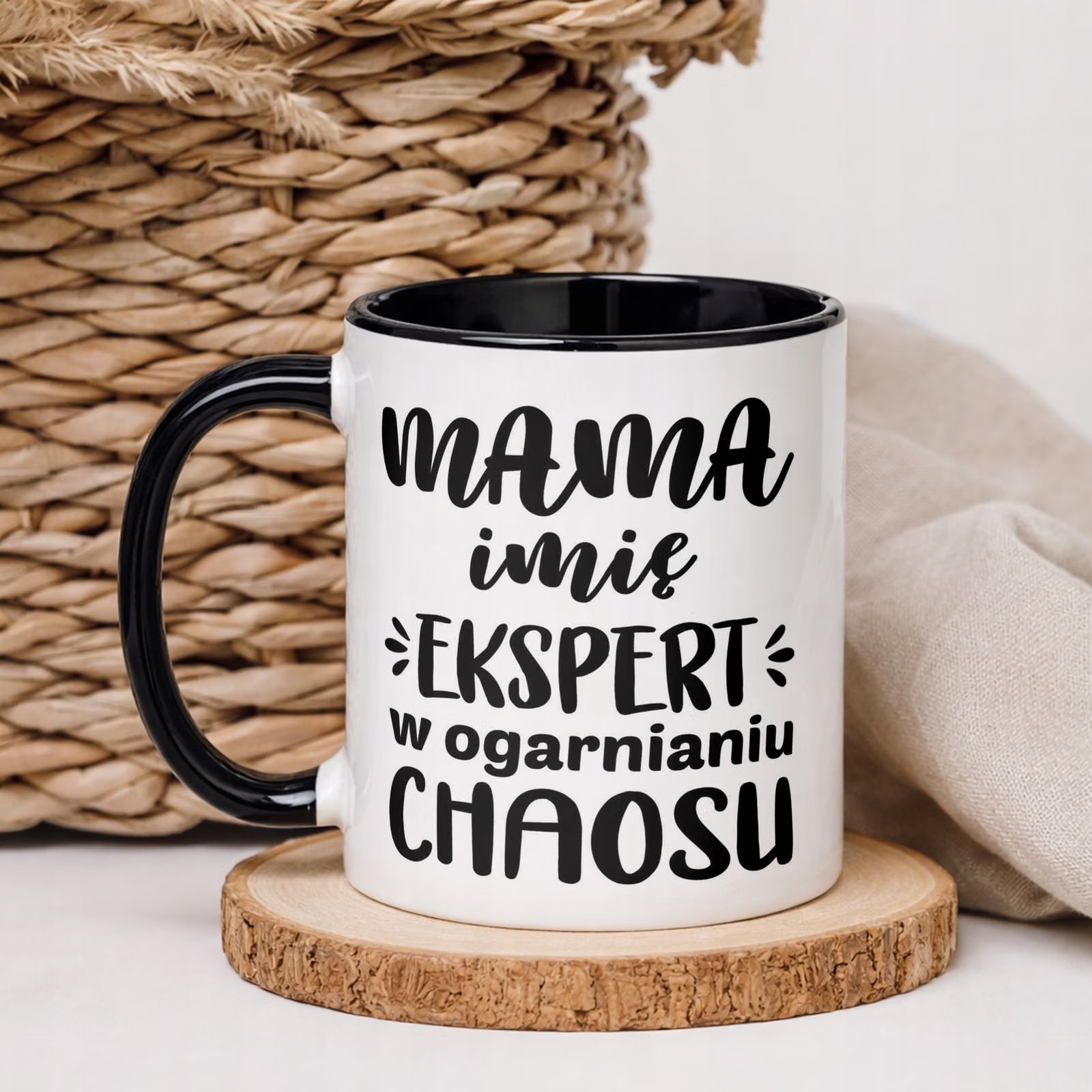 Kubek Czarny Personalizowany Dzień Matki Dla Mamy Prezent Upominek