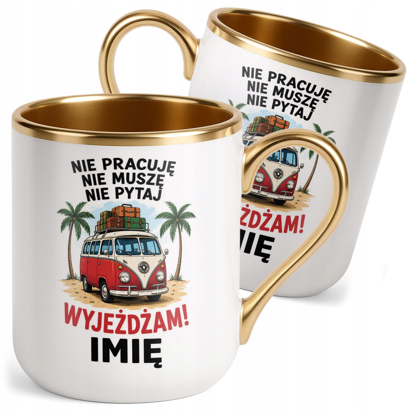 Kubek Personalizowany z nadrukiem Premium Złoty Emerytura Prezent