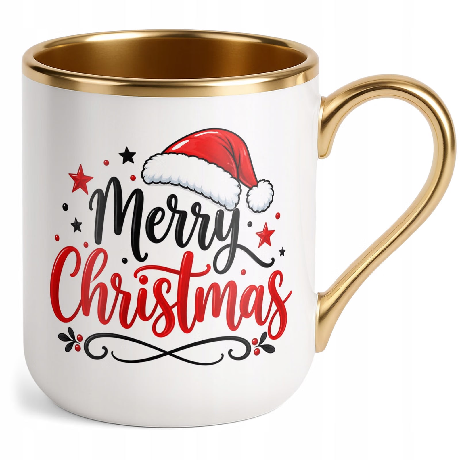 Kubek Premium Złoty Boże Narodzenie Mikołajki Merry Christmas Prezent