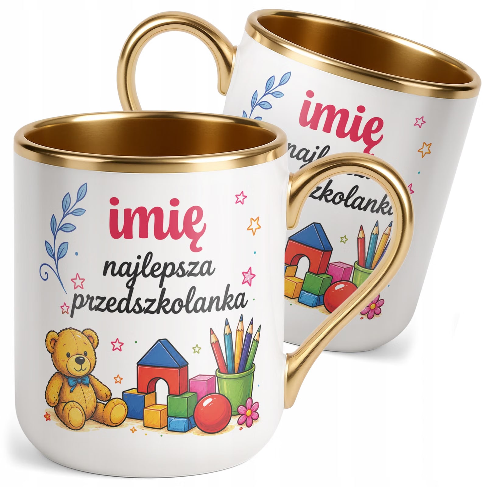 Kubek Premium Złoty z Imieniem Dzień Nauczyciela Dla Przedszkolanki