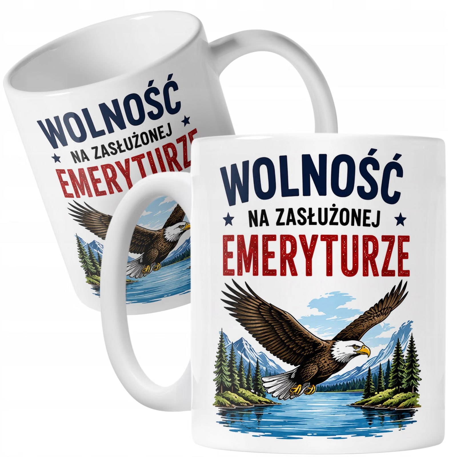 Biały Kubek z nadrukiem Emerytura Dla Emeryta Upominek Prezent