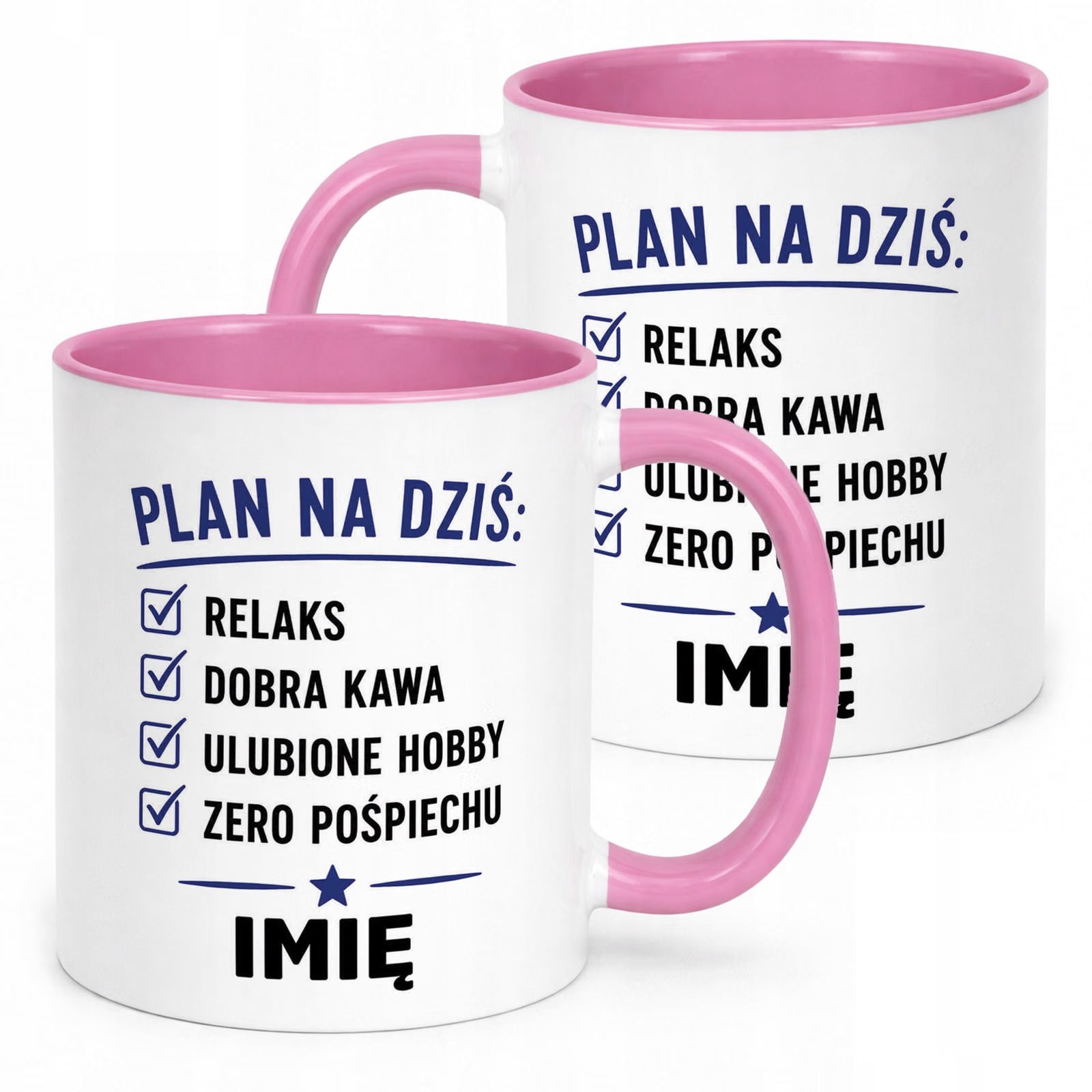 Kubek Różowy Personalizowany z Nadrukiem Emerytura Dla Emeryta Prezent