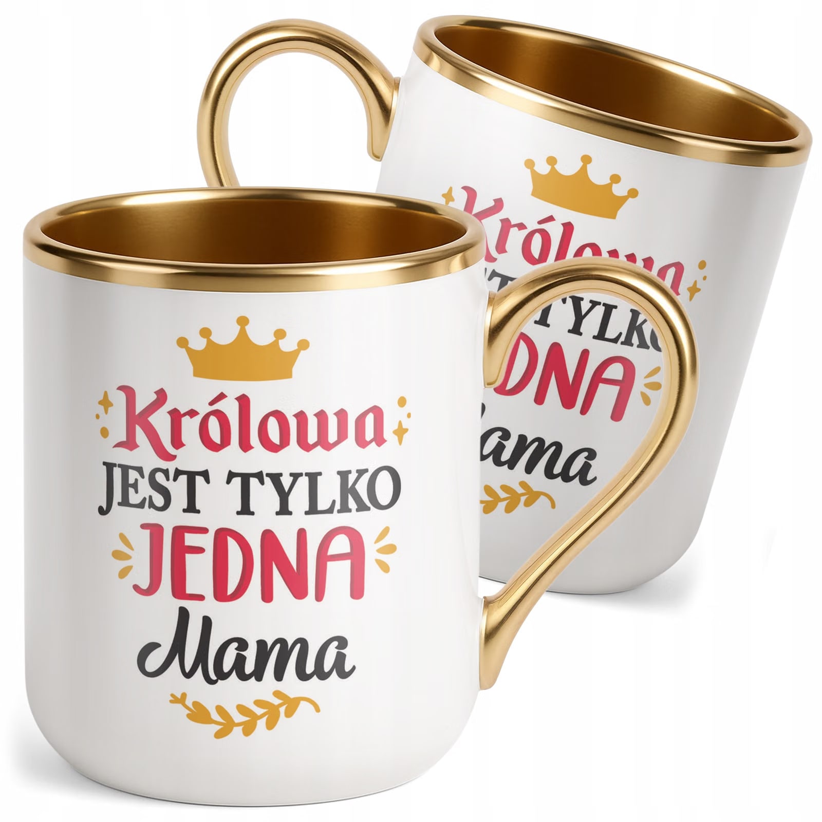 Kubek Premium Złoty Dzień Matki Dla Mamy Prezent Królowa Jest Tylko Jedna