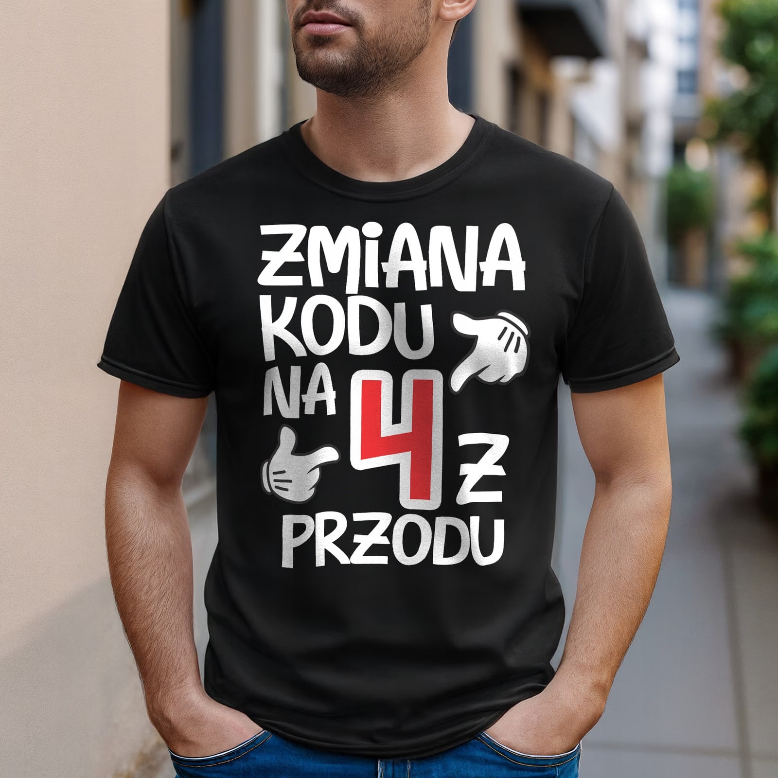 Koszulka czarna męska Zmiana Kodu 40 Urodziny Prezent