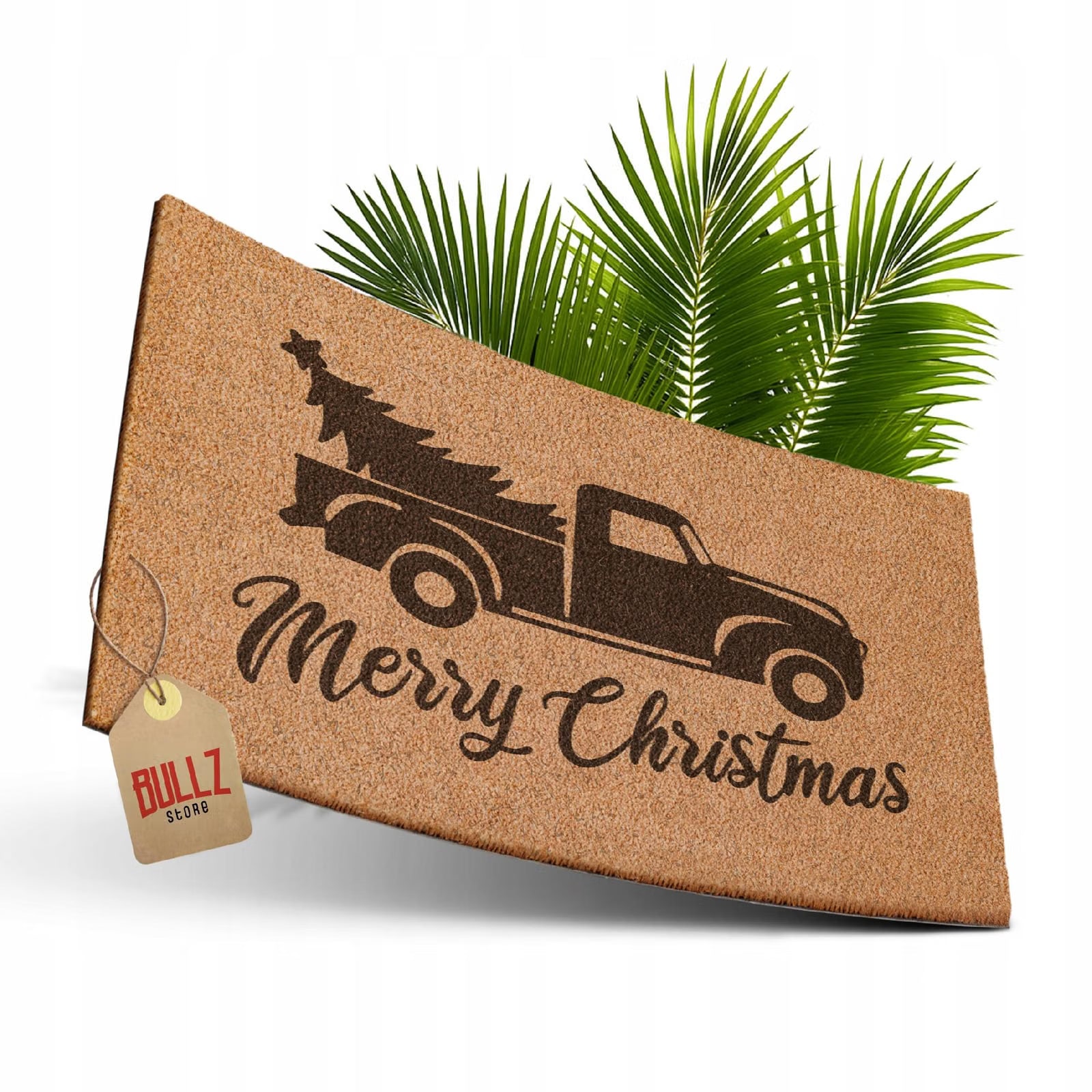 Wycieraczka Wesołych Świąt MERRY CHRISTMAS Choinka Prezent kokosowa 60×40